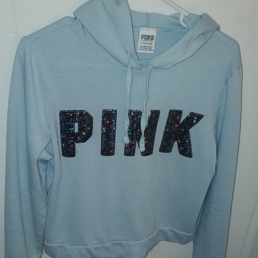 PINK Victoria's Secret Light Blue Hoodie Small